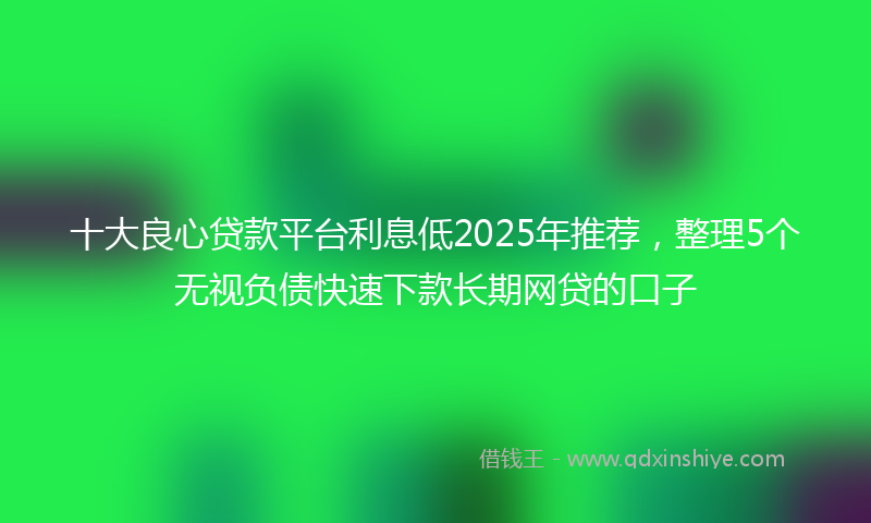 十大良心贷款平台利息低2025年推荐，整理5个无视负债快速下款长期网贷的口子