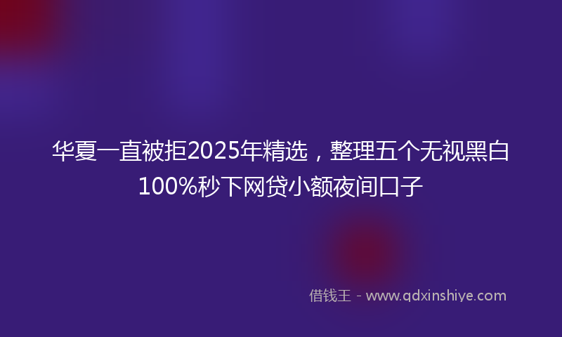 华夏一直被拒2025年精选，整理五个无视黑白100%秒下网贷小额夜间口子