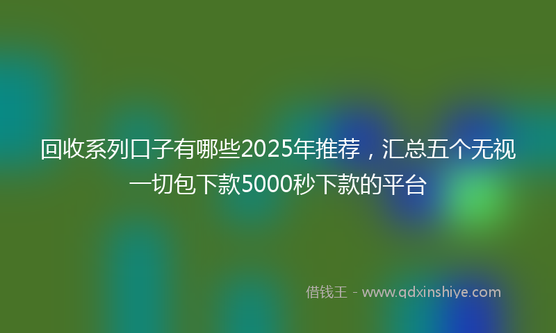 回收系列口子有哪些2025年推荐，汇总五个无视一切包下款5000秒下款的平台