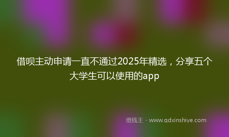 借呗主动申请一直不通过2025年精选，分享五个大学生可以使用的app