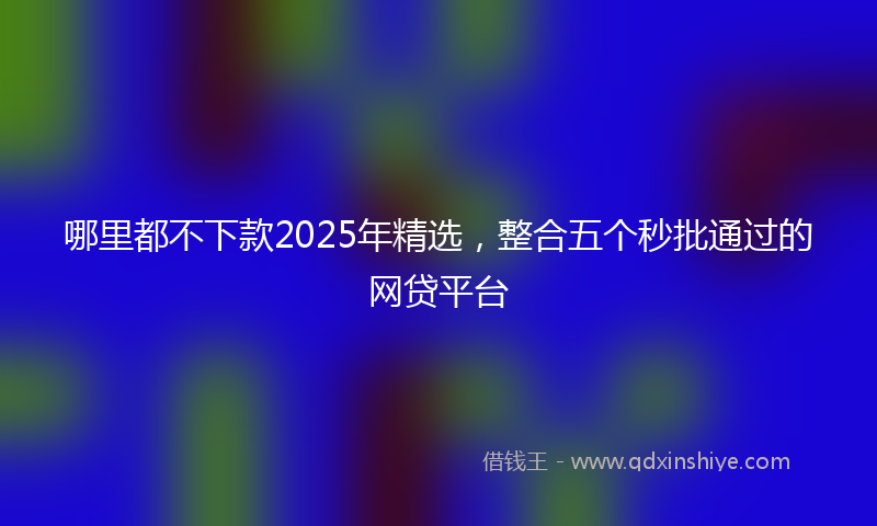 哪里都不下款2025年精选，整合五个秒批通过的网贷平台