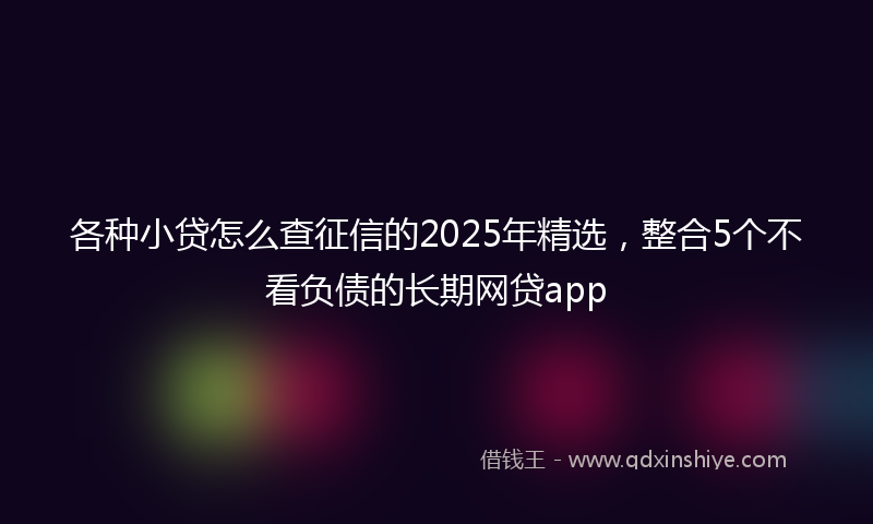 各种小贷怎么查征信的2025年精选，整合5个不看负债的长期网贷app