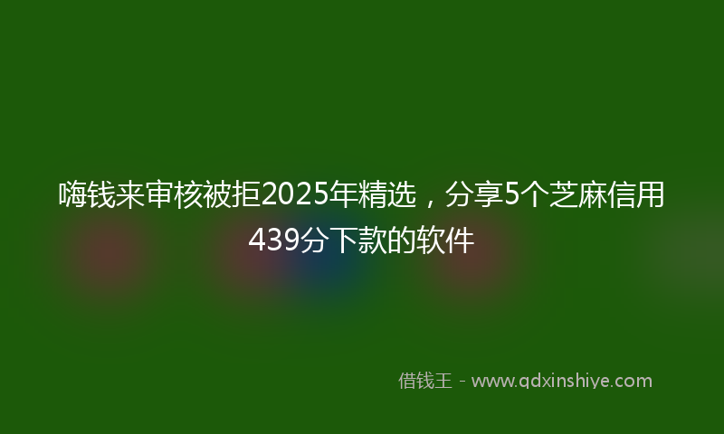 嗨钱来审核被拒2025年精选，分享5个芝麻信用439分下款的软件