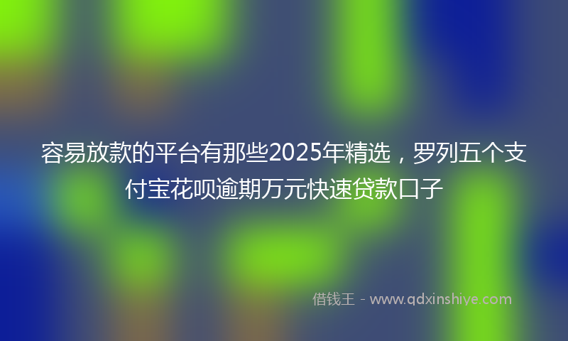 容易放款的平台有那些2025年精选，罗列五个支付宝花呗逾期万元快速贷款口子