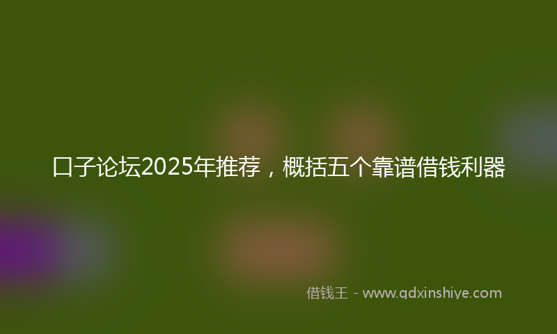 口子论坛2025年推荐，概括五个靠谱借钱利器