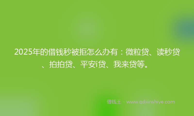 2025年的借钱秒被拒怎么办有：微粒贷、读秒贷、拍拍贷、平安i贷、我来贷等。