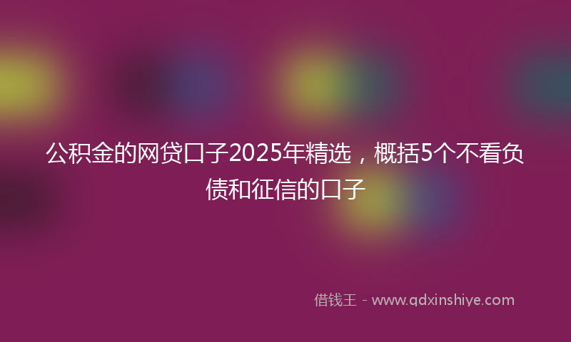 公积金的网贷口子2025年精选，概括5个不看负债和征信的口子