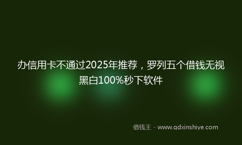 办信用卡不通过2025年推荐，罗列五个借钱无视黑白100%秒下软件