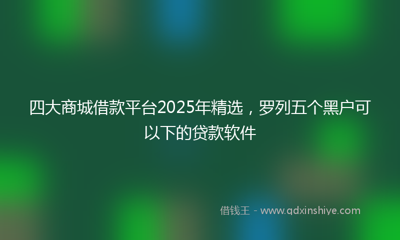 四大商城借款平台2025年精选，罗列五个黑户可以下的贷款软件