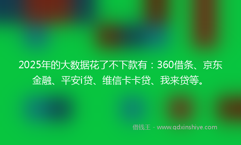 2025年的大数据花了不下款有：360借条、京东金融、平安i贷、维信卡卡贷、我来贷等。
