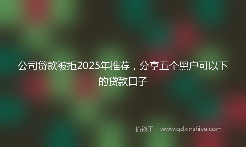 公司贷款被拒2025年推荐，分享五个黑户可以下的贷款口子