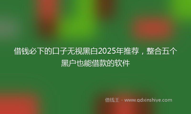 借钱必下的口子无视黑白2025年推荐，整合五个黑户也能借款的软件