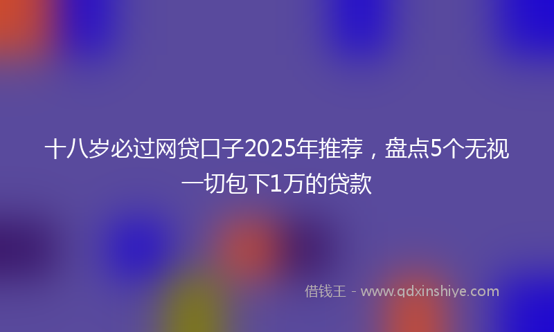 十八岁必过网贷口子2025年推荐，盘点5个无视一切包下1万的贷款