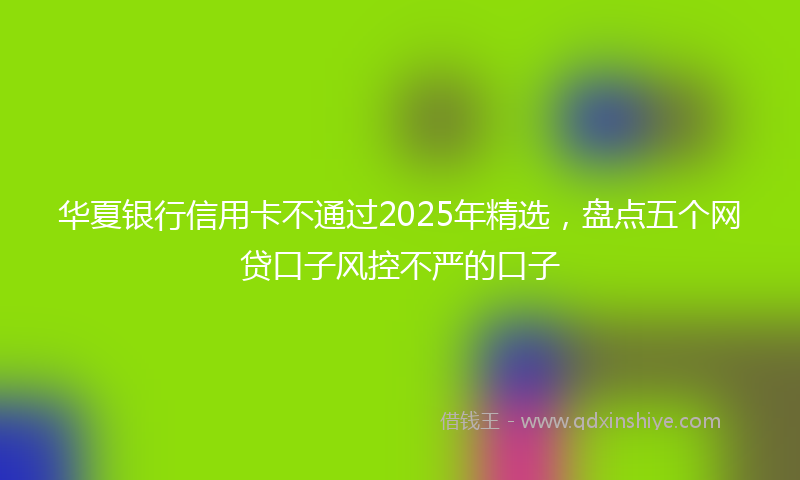 华夏银行信用卡不通过2025年精选，盘点五个网贷口子风控不严的口子