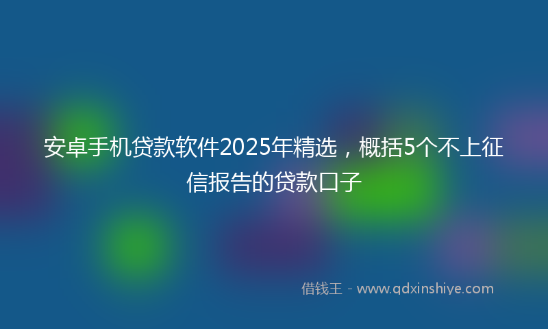 安卓手机贷款软件2025年精选，概括5个不上征信报告的贷款口子