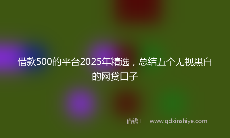 借款500的平台2025年精选，总结五个无视黑白的网贷口子
