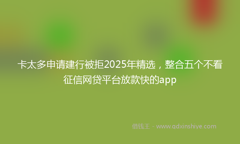 卡太多申请建行被拒2025年精选，整合五个不看征信网贷平台放款快的app
