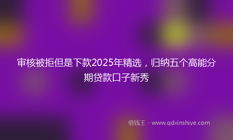 审核被拒但是下款2025年精选，归纳五个高能分期贷款口子新秀