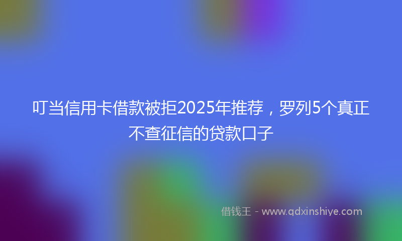 叮当信用卡借款被拒2025年推荐，罗列5个真正不查征信的贷款口子