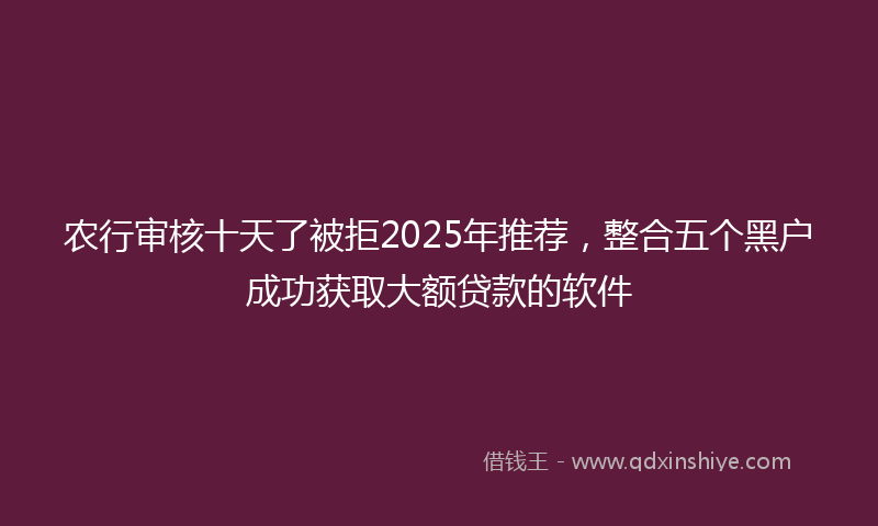 农行审核十天了被拒2025年推荐，整合五个黑户成功获取大额贷款的软件