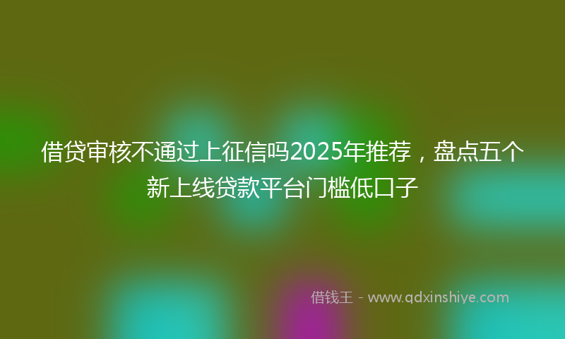 借贷审核不通过上征信吗2025年推荐，盘点五个新上线贷款平台门槛低口子