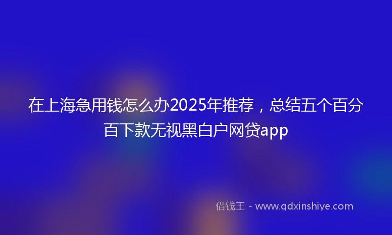 在上海急用钱怎么办2025年推荐，总结五个百分百下款无视黑白户网贷app