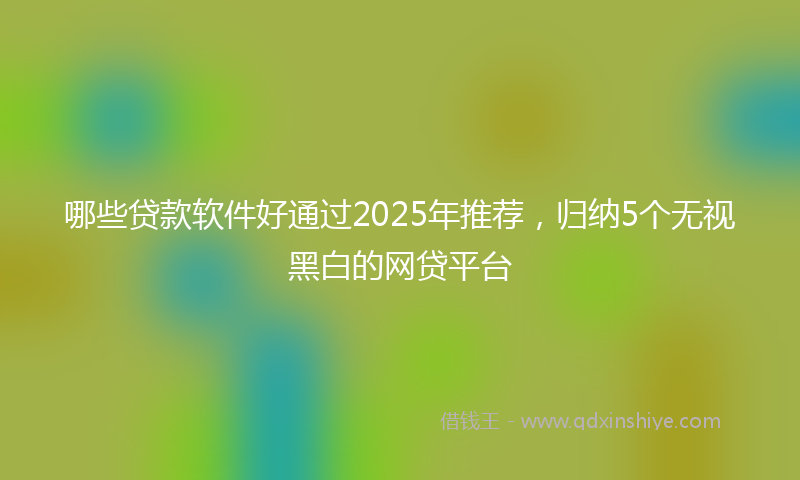 哪些贷款软件好通过2025年推荐，归纳5个无视黑白的网贷平台