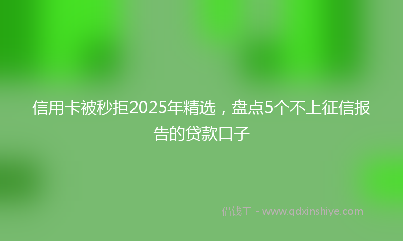 信用卡被秒拒2025年精选，盘点5个不上征信报告的贷款口子