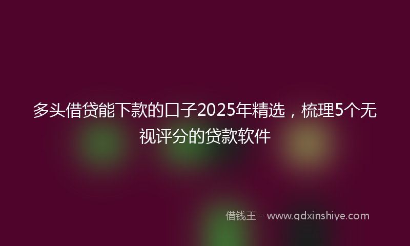 多头借贷能下款的口子2025年精选，梳理5个无视评分的贷款软件