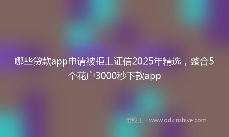 哪些贷款app申请被拒上证信2025年精选，整合5个花户3000秒下款app