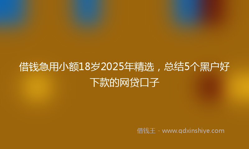 借钱急用小额18岁2025年精选，总结5个黑户好下款的网贷口子
