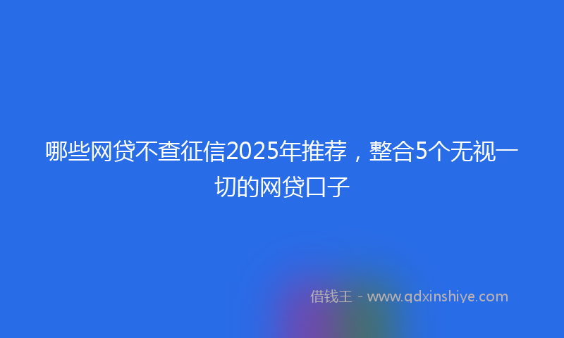 哪些网贷不查征信2025年推荐，整合5个无视一切的网贷口子