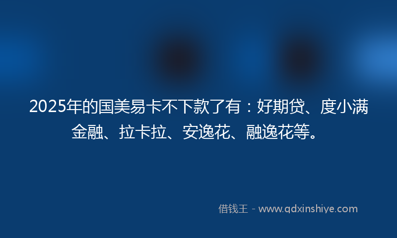 2025年的国美易卡不下款了有：好期贷、度小满金融、拉卡拉、安逸花、融逸花等。