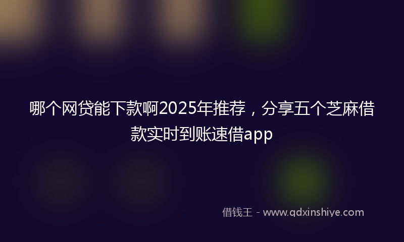 哪个网贷能下款啊2025年推荐，分享五个芝麻借款实时到账速借app