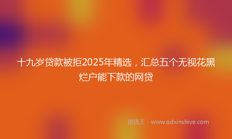十九岁贷款被拒2025年精选，汇总五个无视花黑烂户能下款的网贷
