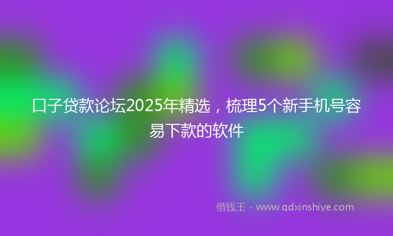 口子贷款论坛2025年精选，梳理5个新手机号容易下款的软件