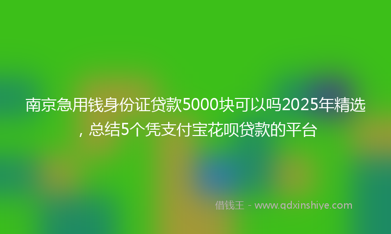 南京急用钱身份证贷款5000块可以吗2025年精选，总结5个凭支付宝花呗贷款的平台