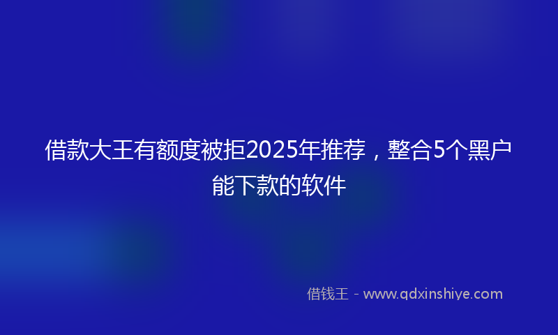 借款大王有额度被拒2025年推荐，整合5个黑户能下款的软件