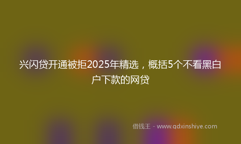 兴闪贷开通被拒2025年精选，概括5个不看黑白户下款的网贷
