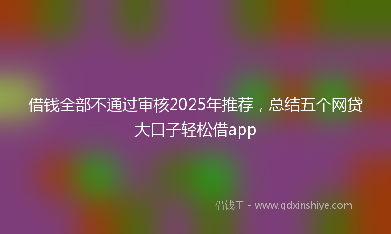 借钱全部不通过审核2025年推荐，总结五个网贷大口子轻松借app
