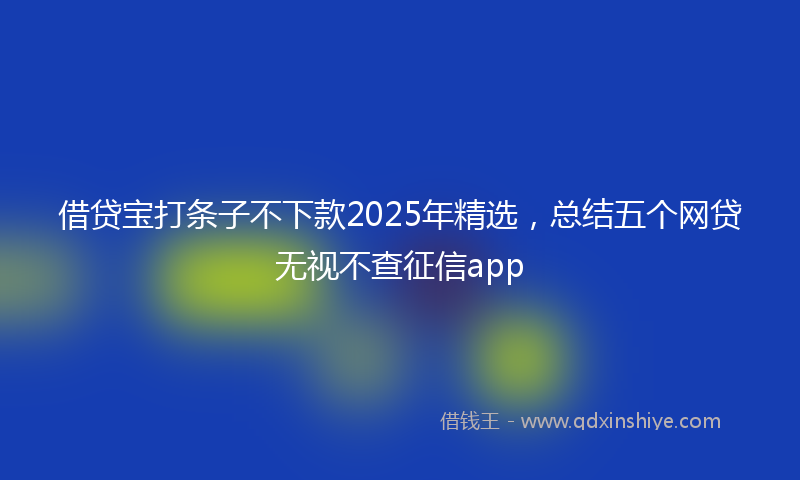 借贷宝打条子不下款2025年精选，总结五个网贷无视不查征信app