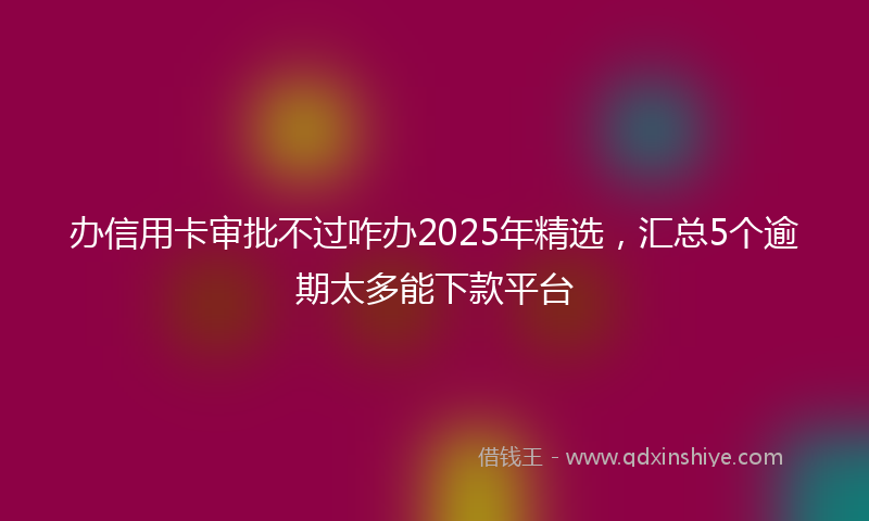 办信用卡审批不过咋办2025年精选，汇总5个逾期太多能下款平台