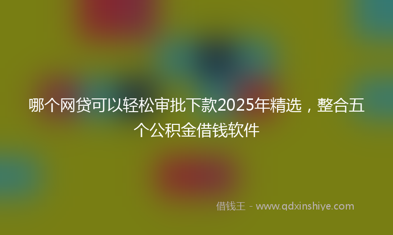 哪个网贷可以轻松审批下款2025年精选，整合五个公积金借钱软件