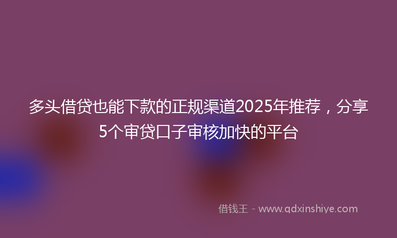 多头借贷也能下款的正规渠道2025年推荐，分享5个审贷口子审核加快的平台