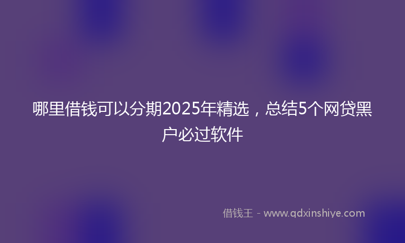 哪里借钱可以分期2025年精选，总结5个网贷黑户必过软件