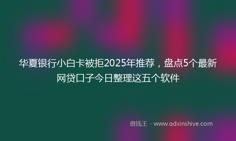 华夏银行小白卡被拒2025年推荐，盘点5个最新网贷口子今日整理这五个软件