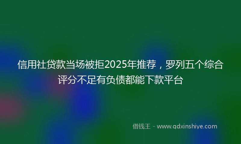 信用社贷款当场被拒2025年推荐，罗列五个综合评分不足有负债都能下款平台