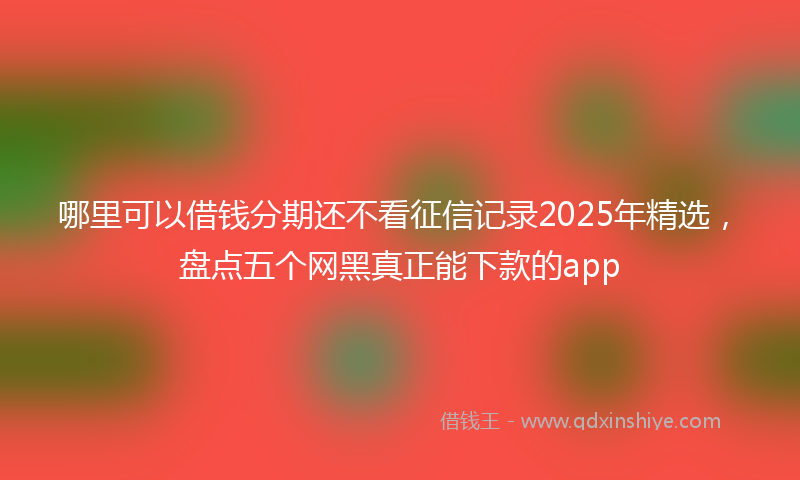哪里可以借钱分期还不看征信记录2025年精选，盘点五个网黑真正能下款的app