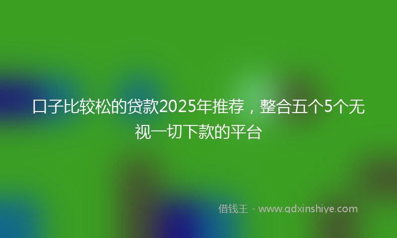 口子比较松的贷款2025年推荐，整合五个5个无视一切下款的平台