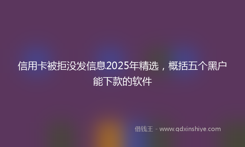 信用卡被拒没发信息2025年精选，概括五个黑户能下款的软件